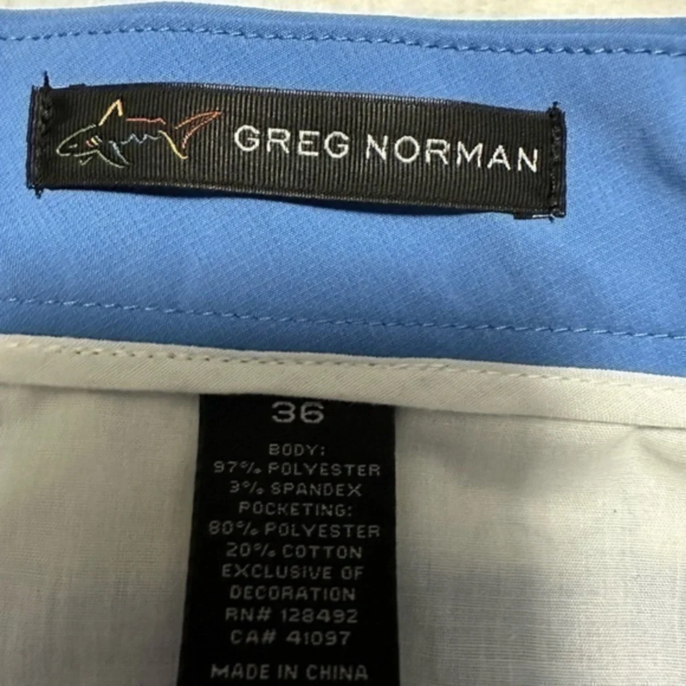 Greg Norman Everbest Sky Blue‎ Athletic Flat Front Stretch Golf Shorts